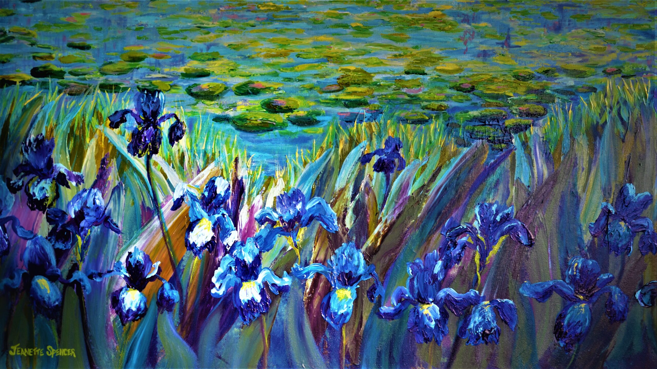 Irises/Lily pond