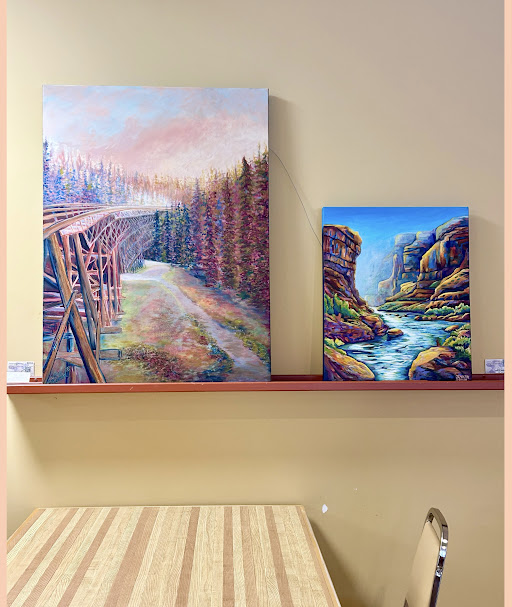 $600. River Valley , Path to Jasper Alberta 20" w x 24" h - Image 7