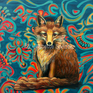 $550.  Fox, Fluffy Red Tail ,20" square