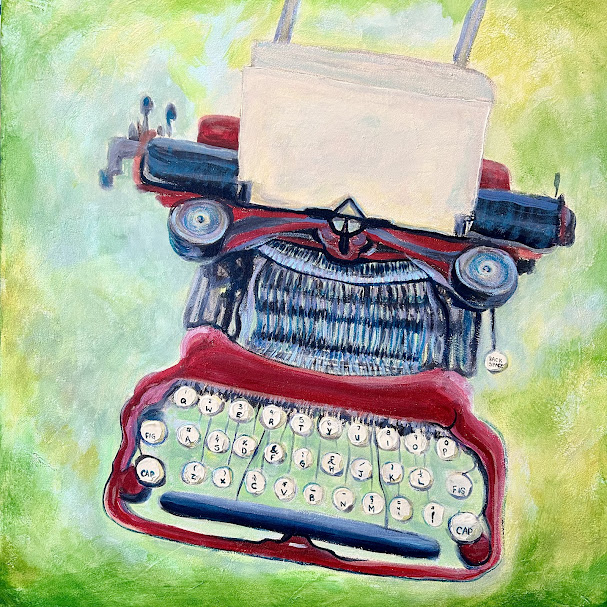 $500. Coronet Chronicles, (typewriter) 20" sq - Image 2