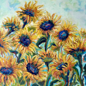 $500. Dancing Sunflowers 20x24"