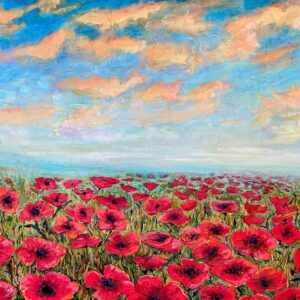 $800. Scarlet Quilt of Poppies